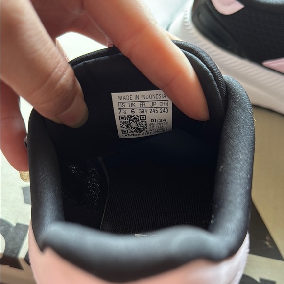 Adidas Black and Pink Sneakers with Signature Stripes - Picture 4 of 5